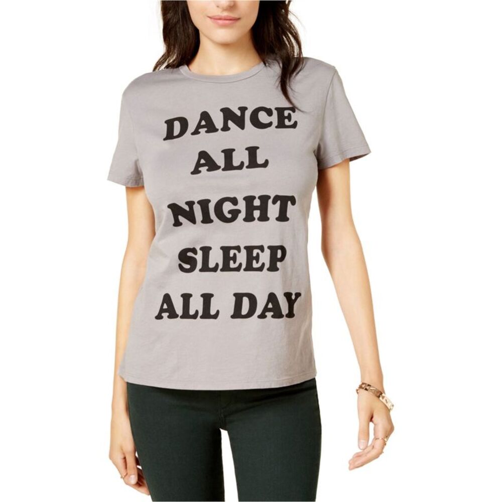 Dream Scene Womens Dance All Night Sleep All Day Graphic T-Shirt, NWT